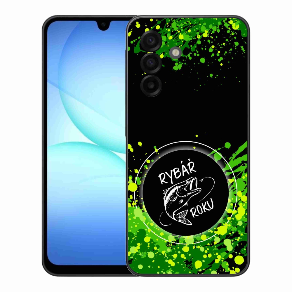 Zselés borítás mmCase Samsung Galaxy A17 4G/5G - Az év horgásza fekete háttérrel