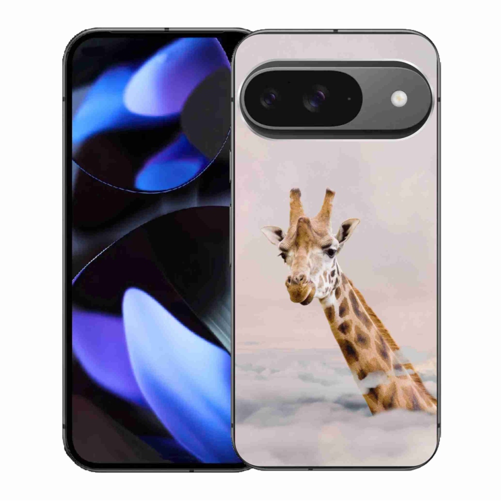 Zselés borítás mmCase a Google Pixel 9/9 Pro számára - zsiráf a felhőkben