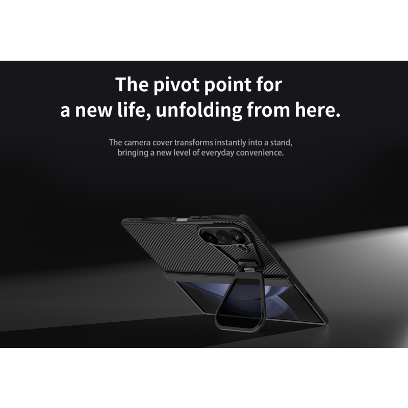 Nillkin CamShield Prop Magnetic (átlátszó lencse) hátsó tok a Samsung Galaxy Z Fold 8-hoz, Ultra Black