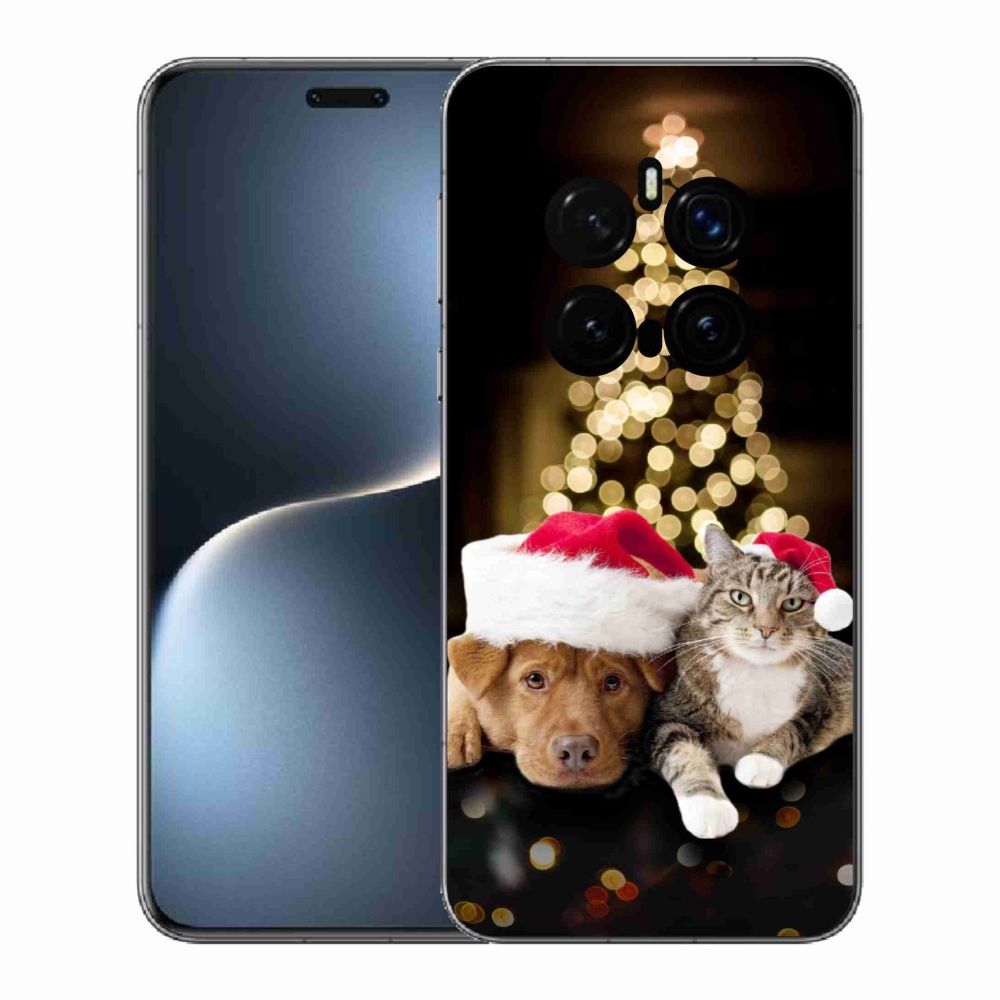 Gél borítás mmCase a Honor Magic 7 Pro 5G számára - Karácsonyi kutya és macska