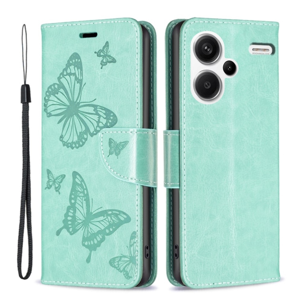 Pillangó könyv tok Xiaomi Redmi Note 13 Pro+ 5G - teal színű