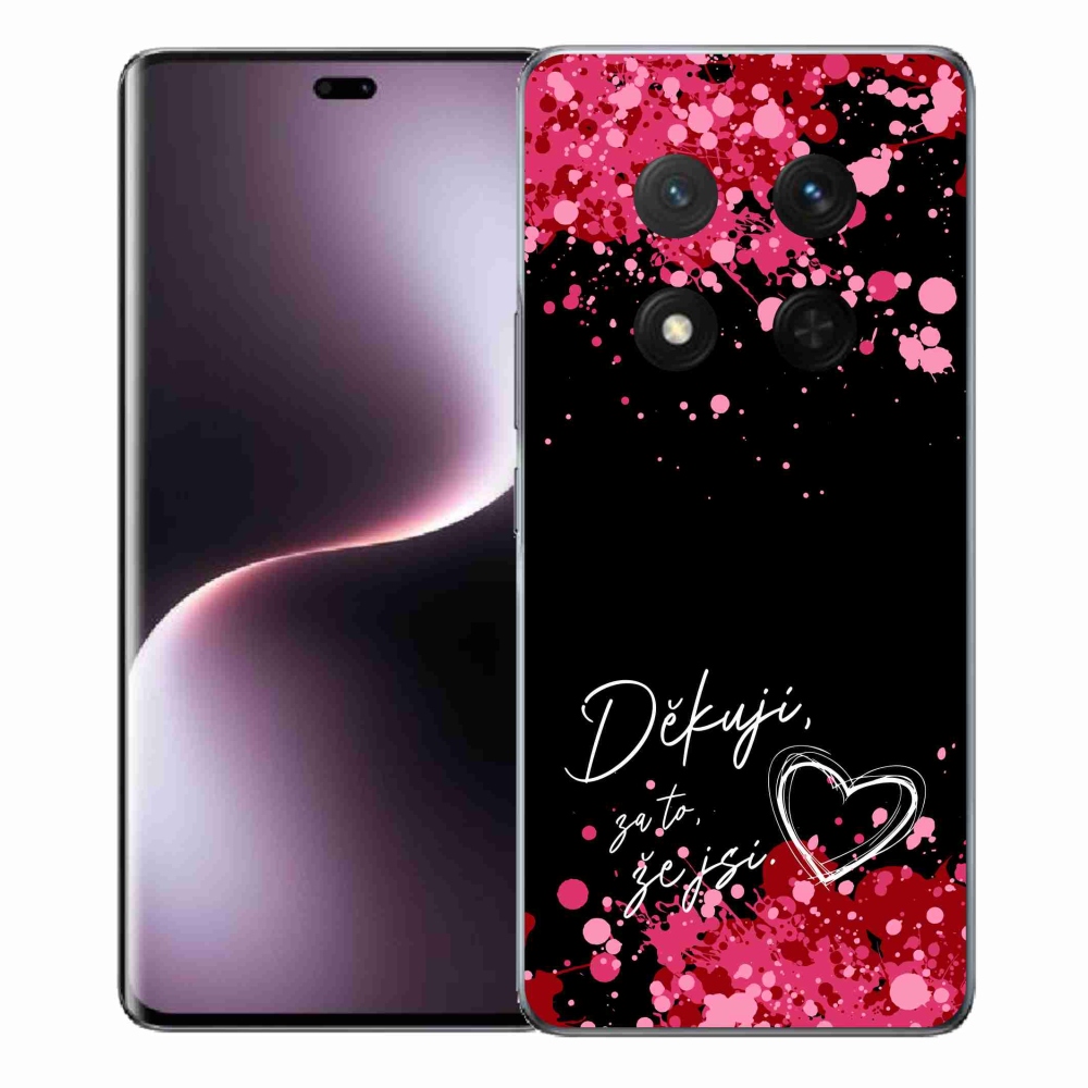 Gél borítás mmCase a Honor Magic 7 Lite 5G készülékhez - text in love 2 fekete háttér