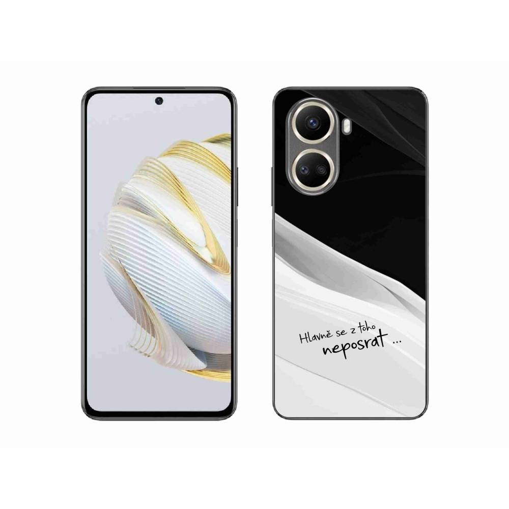 Gél borító mmCase a Huawei Nova 10 SE-hez - vicces szöveg 13 fehér és fekete háttérrel