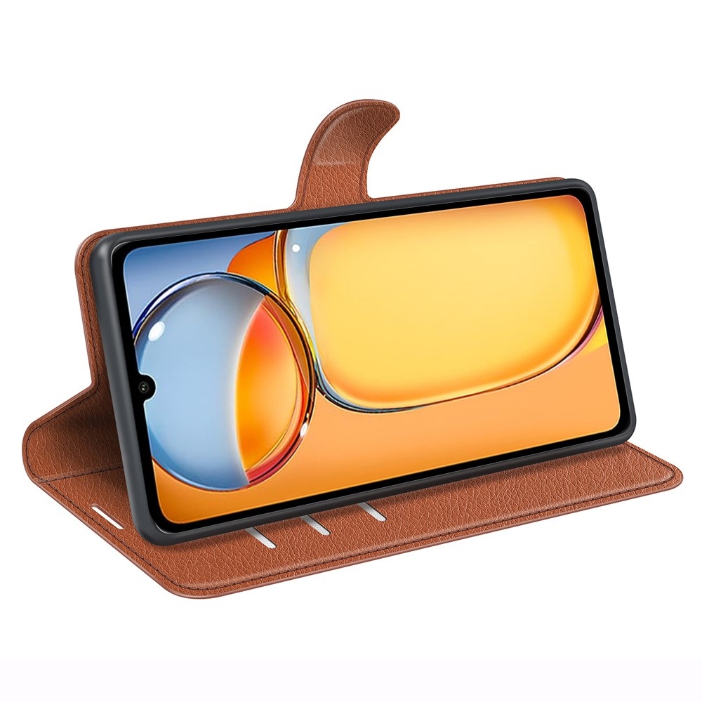 Litchi könyvtáska Xiaomi Poco C65/Redmi 13C - barna