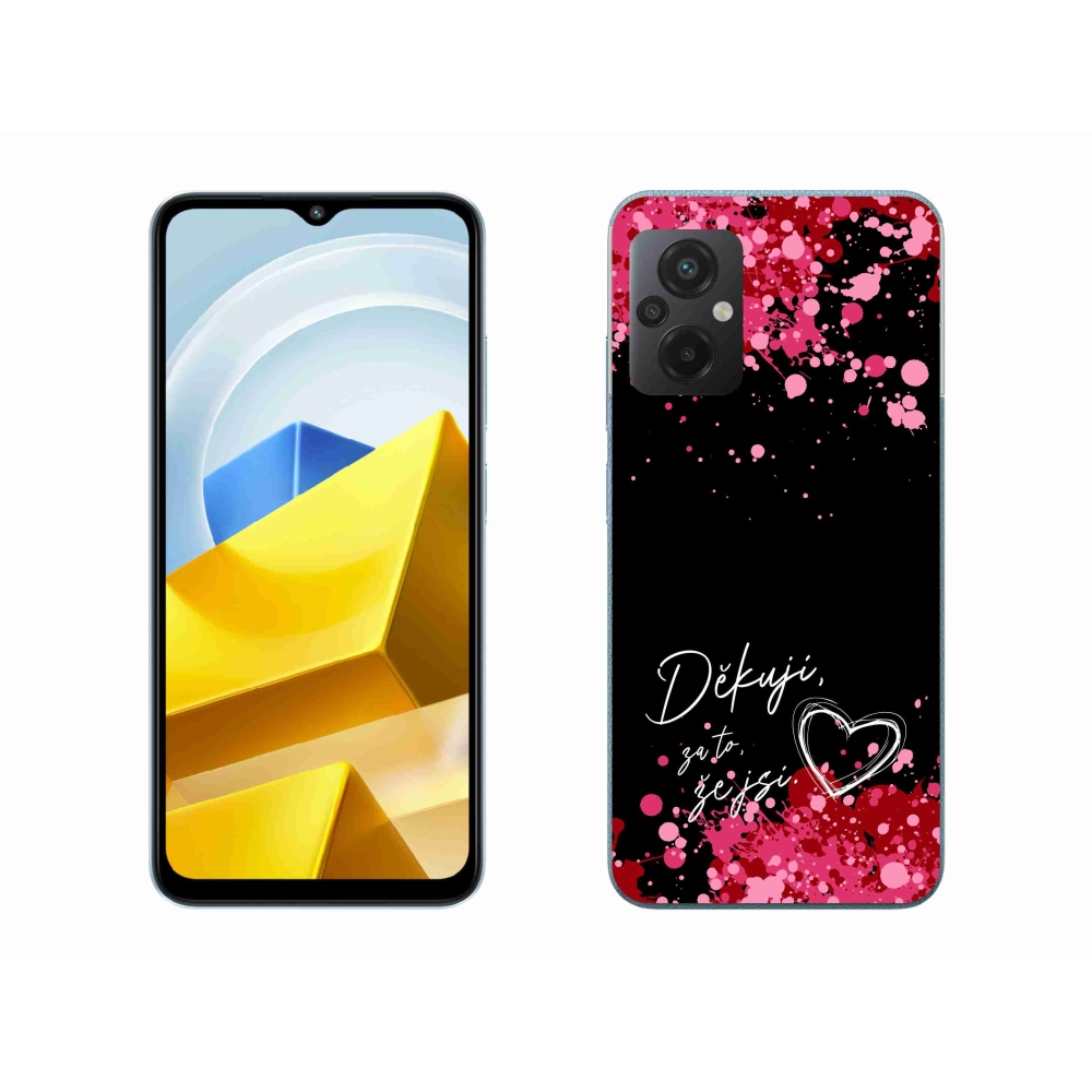 Gél borító mmCase a Xiaomi Poco M5 4G-hez - text in love 2 fekete háttérrel