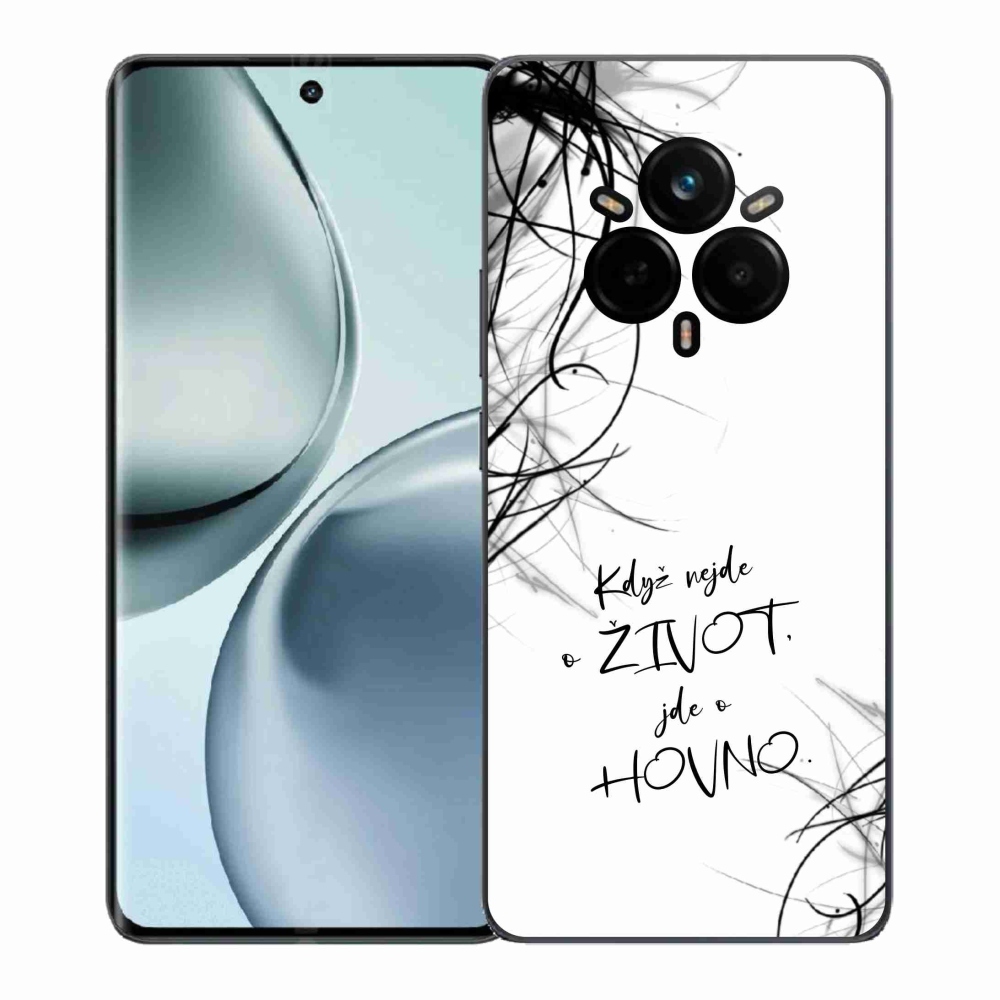 Gél borító mmCase a Realme 14 Pro+ 5G készülékhez - vicces szöveg 16 fehér háttér