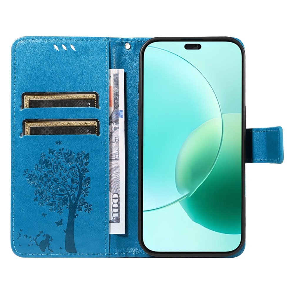 Fák könyvtáska Honor 400 Lite-hoz - kék