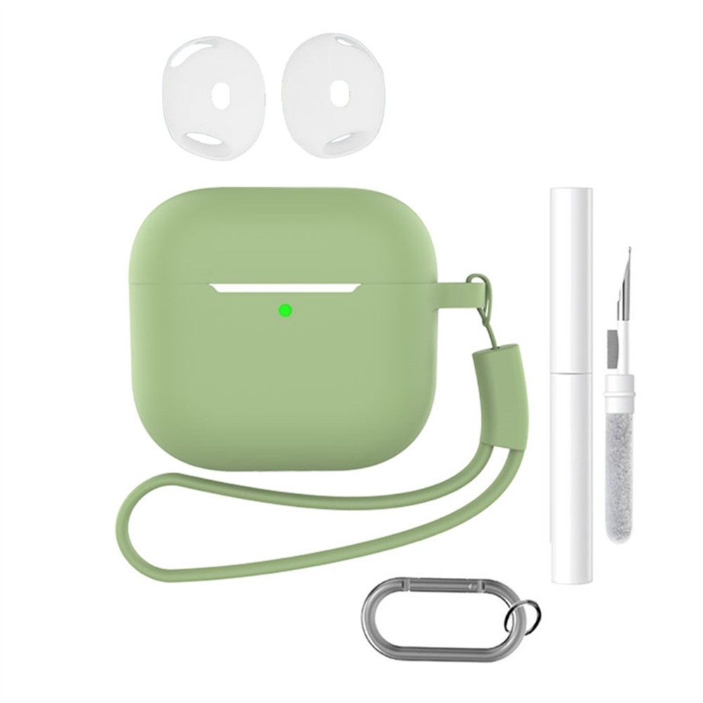 Apple AirPods 4 szilikon tok tisztító készlettel - világoszöld