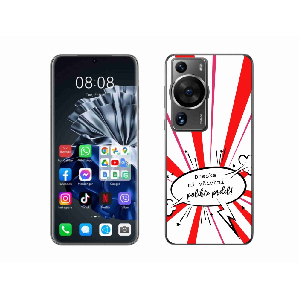 Gél borító mmCase a Huawei P60 Pro készülékhez - vicces szöveg 15 fehér háttér