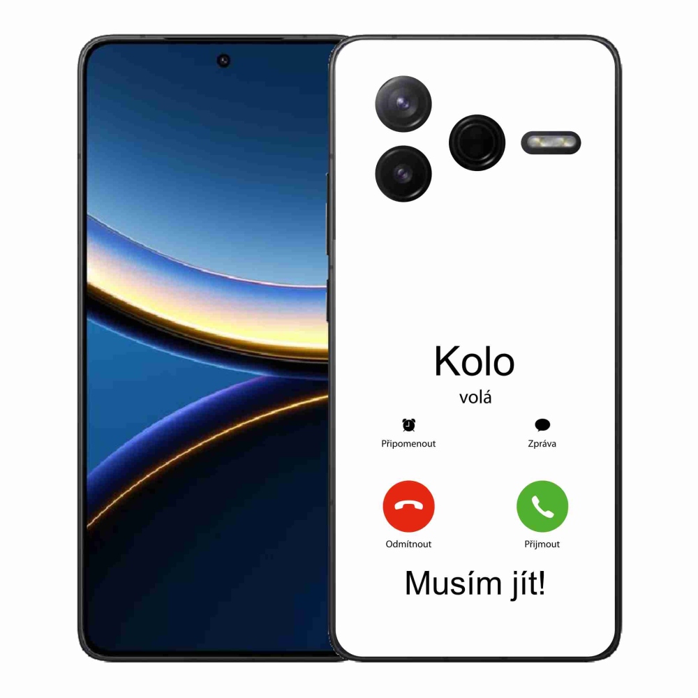 Gél borító mmCase a Xiaomi Poco F7 Pro - a kerék hívja a fehér hátteret