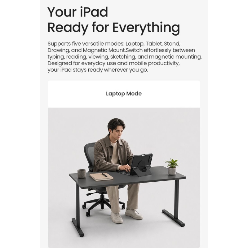 Nillkin Bumper Combo PRO billentyűzetes tok (háttérvilágításos változat) iPad 10,9-hez, 2022/11–2025, fekete