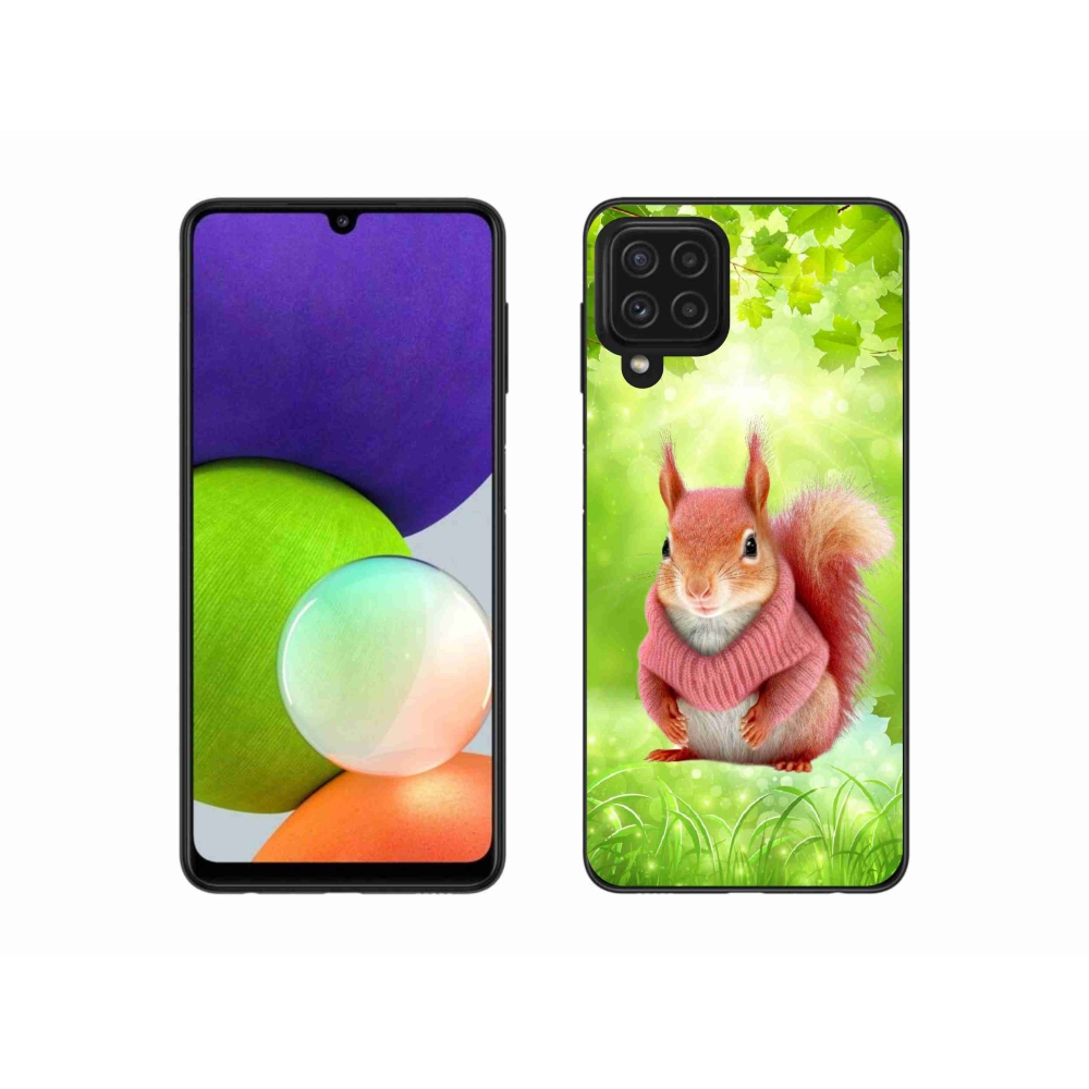 Zselés borítás mmCase Samsung Galaxy A22 4G - mókus pulóverben