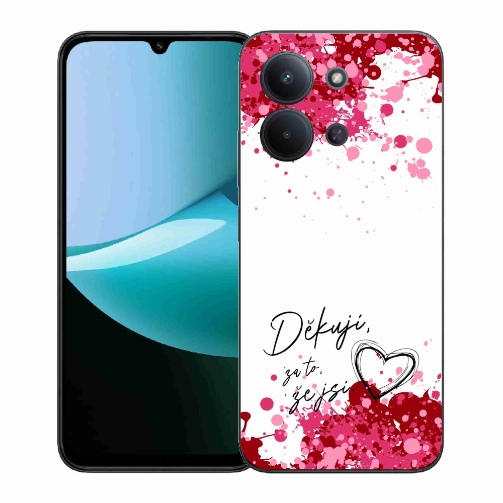Gél borítás mmCase a Xiaomi Redmi 15C 4G (171mm)/Poco C85 4G (171mm) - szerelem szöveg 2 fehér háttérrel
