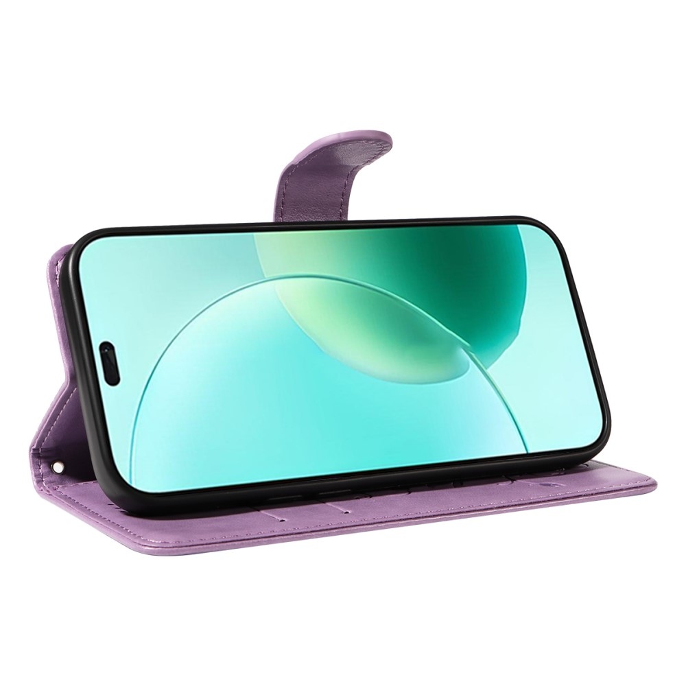 Virágok könyvtáska Honor 400 Lite-hoz - világos lila