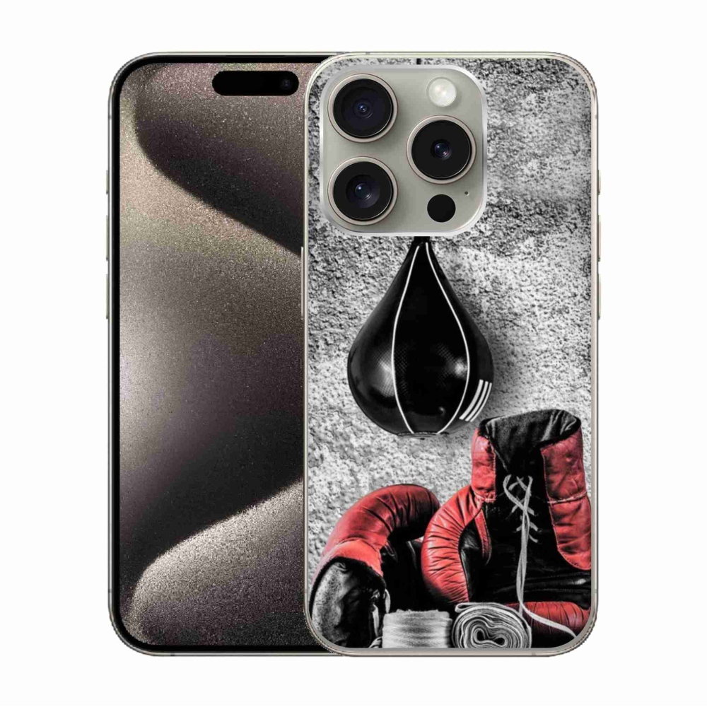 Zselés borítás mmCase iPhone 15 Pro készülékhez - bokszzsák és kesztyűk