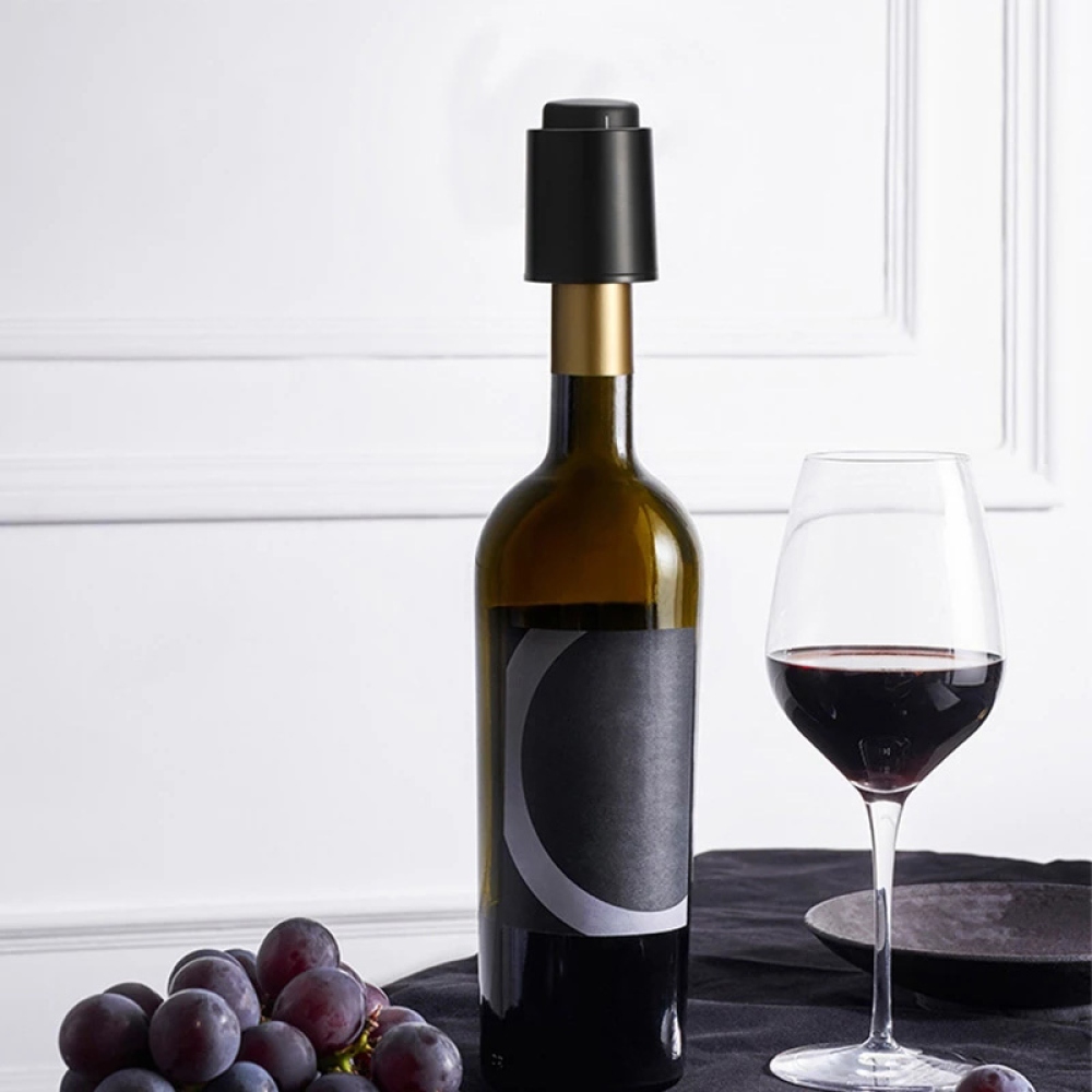 Bor- és prosecco kupak dátumjelzővel - fekete