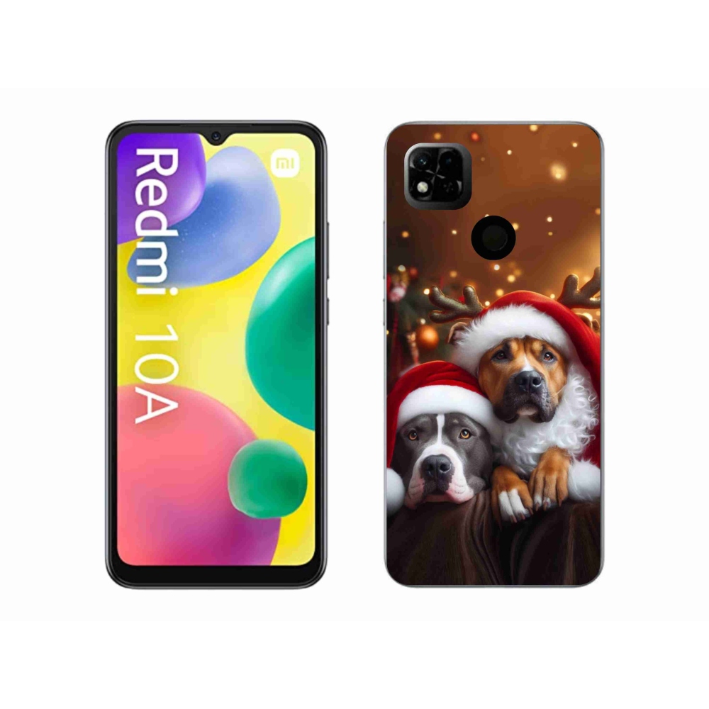 Gél borító mmCase a Xiaomi Redmi 10A számára - Karácsonyi kutyák
