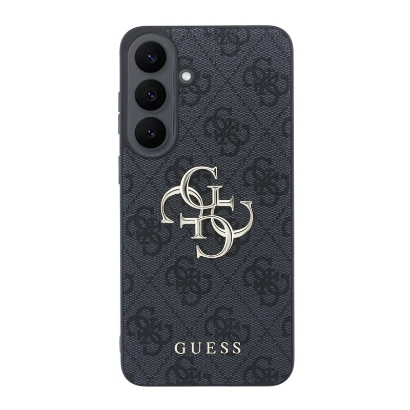 Guess PU 4G Metal Logo hátsó tok a Samsung Galaxy S26 FE-hez, fekete