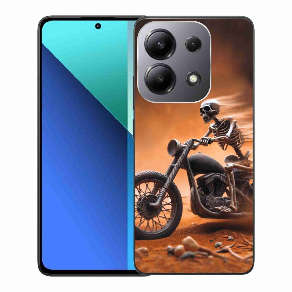 Gél borítás mmCase a Xiaomi Redmi Note 13-hoz - csontváz egy motorkerékpáron