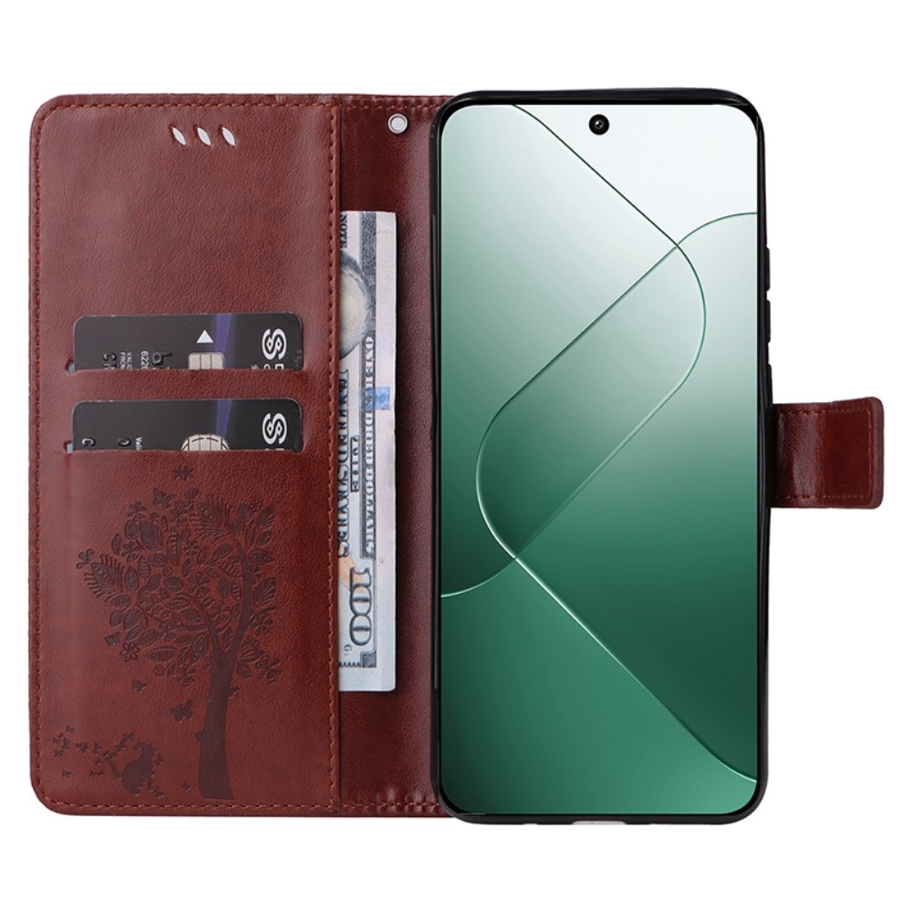 Fák könyve tok Xiaomi 14 - barna
