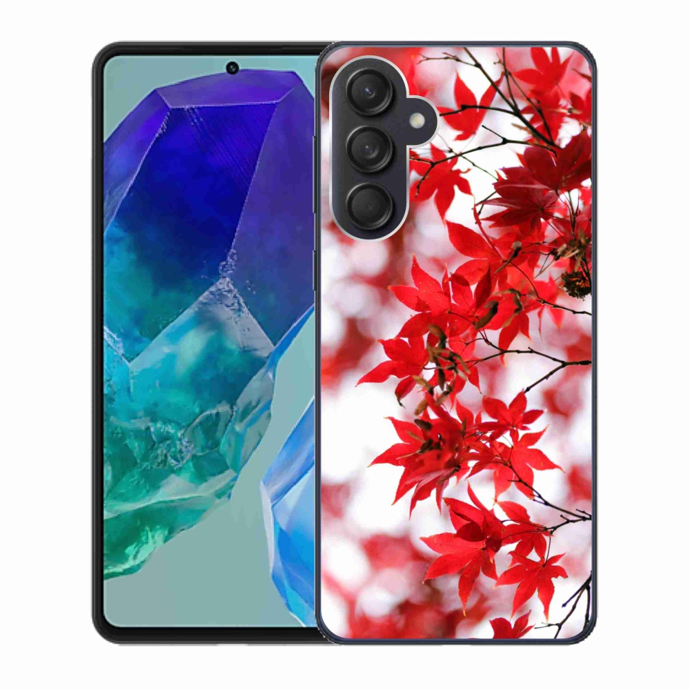 Zselés borítás mmCase Samsung Galaxy M55 5G - piros levelek