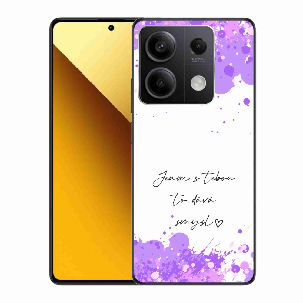 Gél borító mmCase a Xiaomi Redmi Note 13 5G-hez - szerelmes szöveg fehér háttérrel