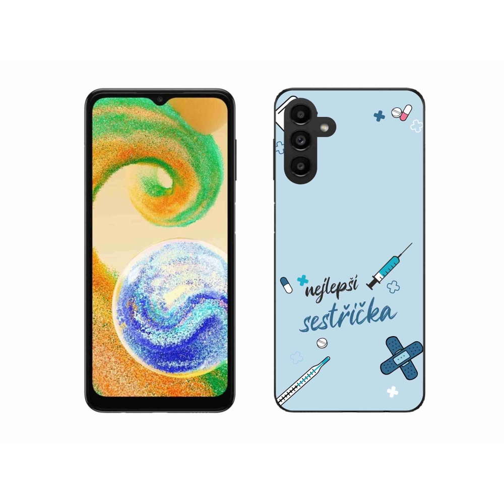 Gél borító mmCase Samsung Galaxy A04s (164.7x76.7x9.1mm) - legjobb kishúg kék háttérrel