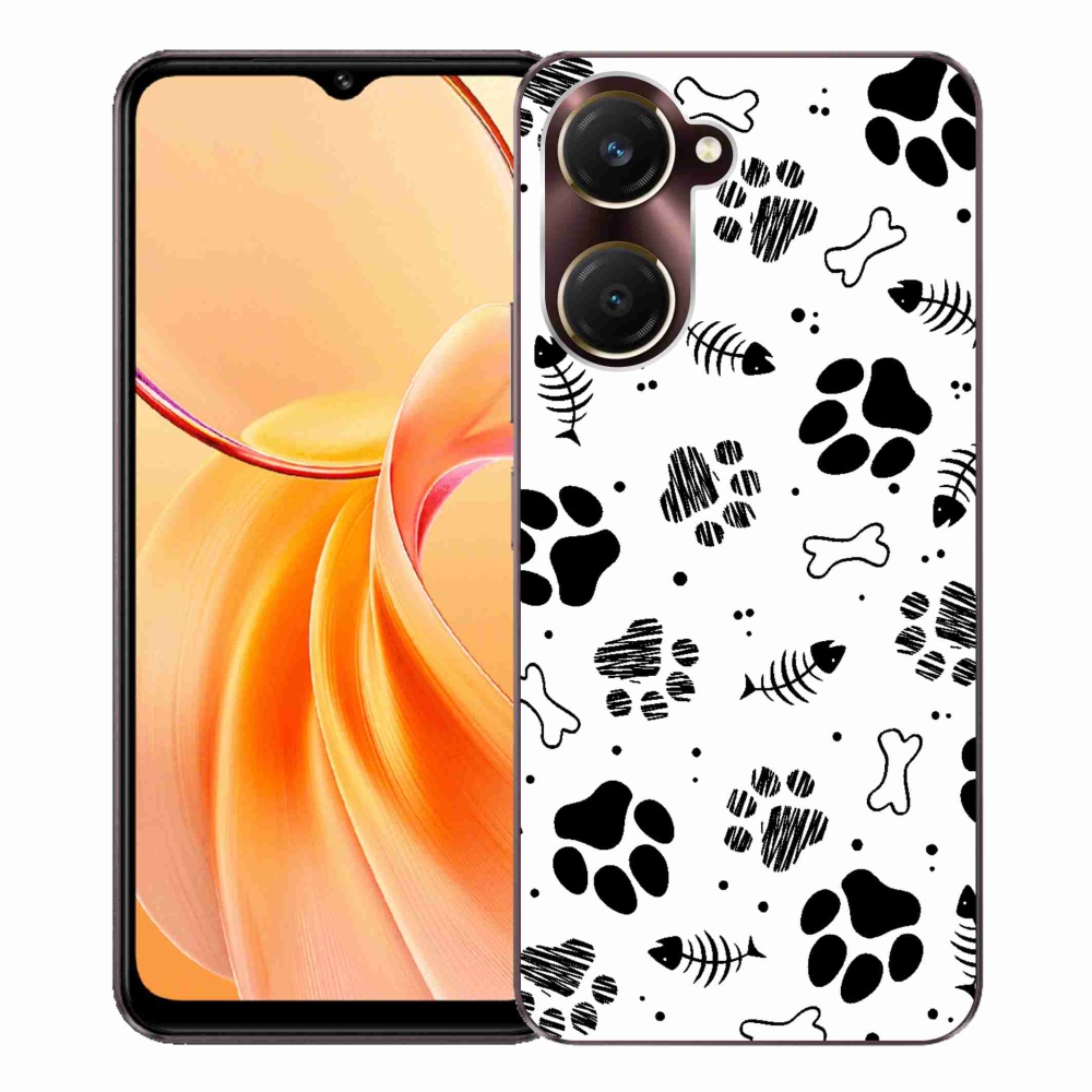 Zselés borítás mmCase a Vivo Y28s 5G-hez - kutyamancsok 1