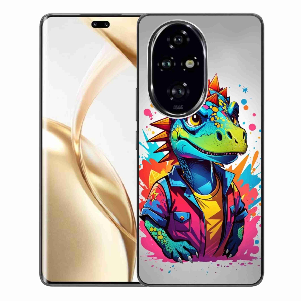 Zselés borítás mmCase a Honor 200 Pro 5G számára - színes dinoszaurusz