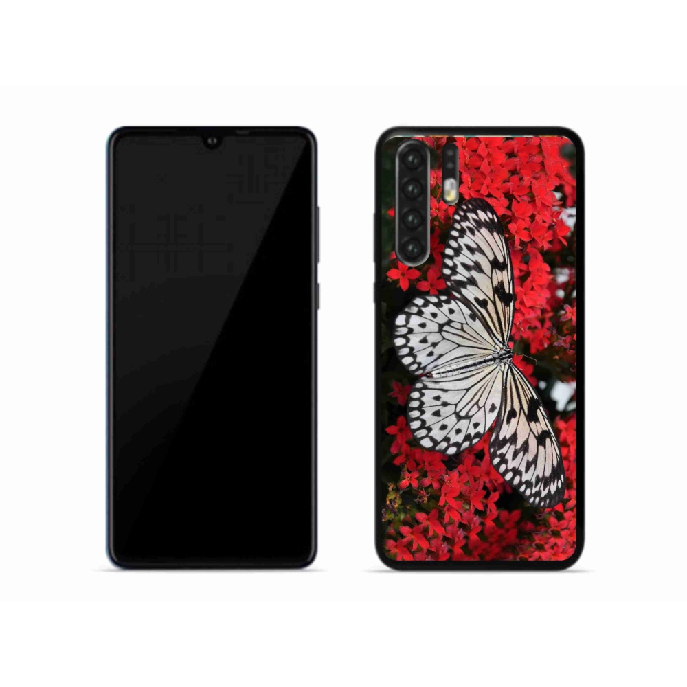 Zselés borítás mmCase a Huawei P30 Pro készülékhez - fekete-fehér pillangó 1