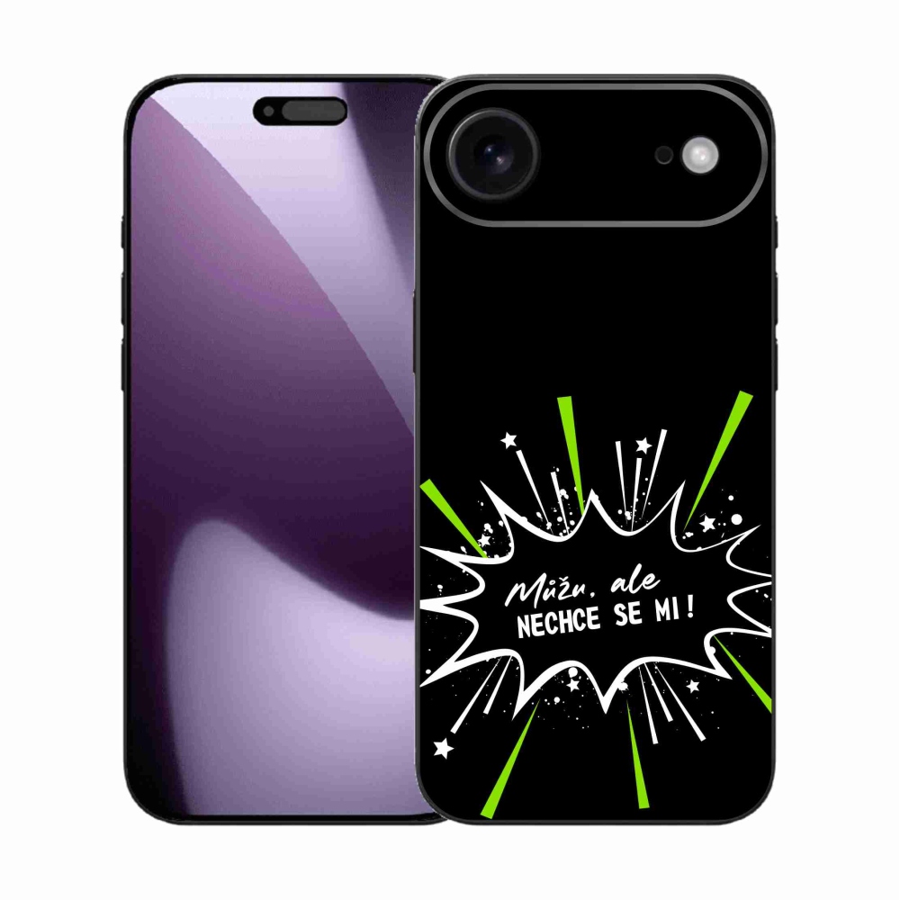 Gél borítás mmCase iPhone 17 Air készülékhez - vicces szöveg 11 fekete háttér