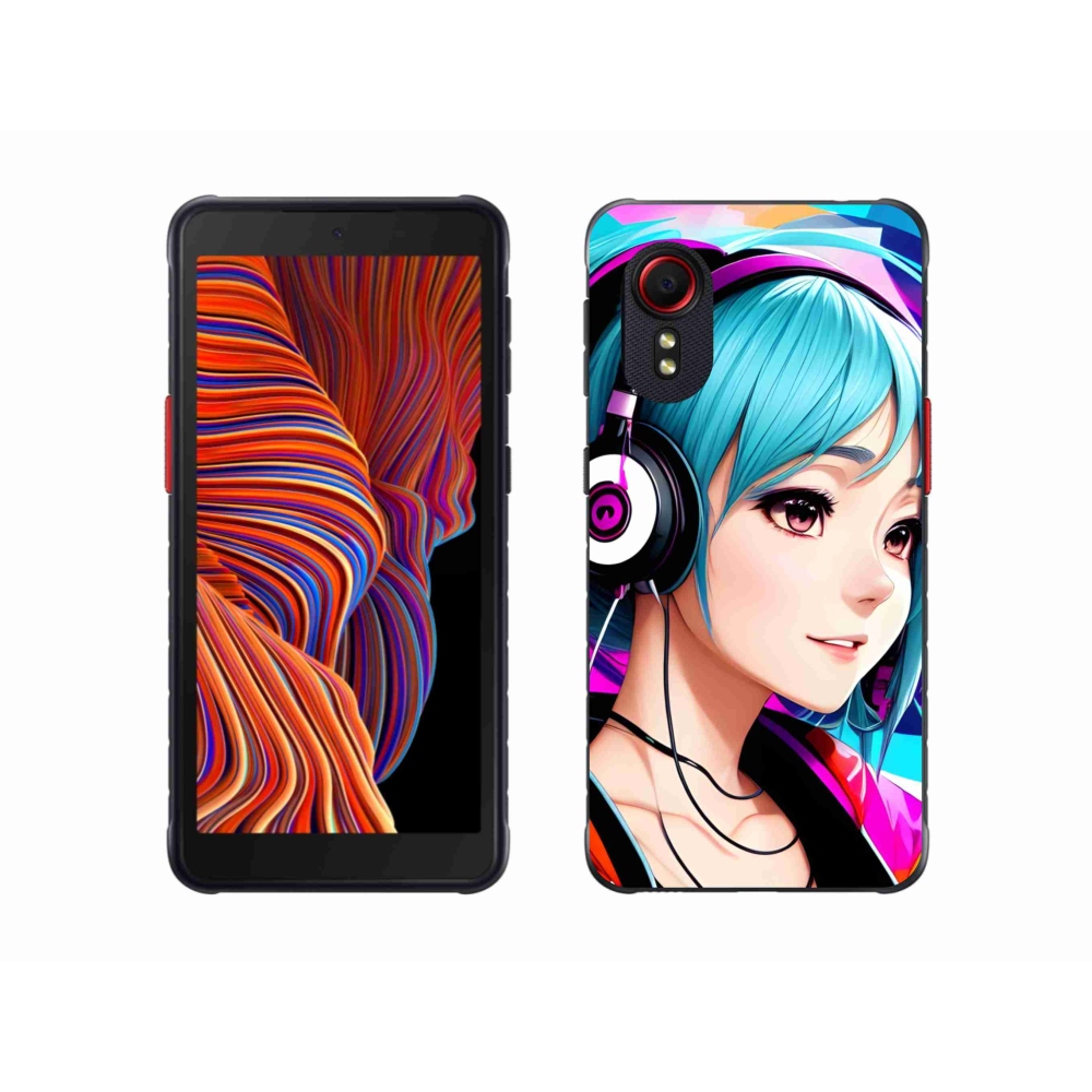 Gél borítás mmCase Samsung Galaxy Xcover 5 - lány fejhallgatóval