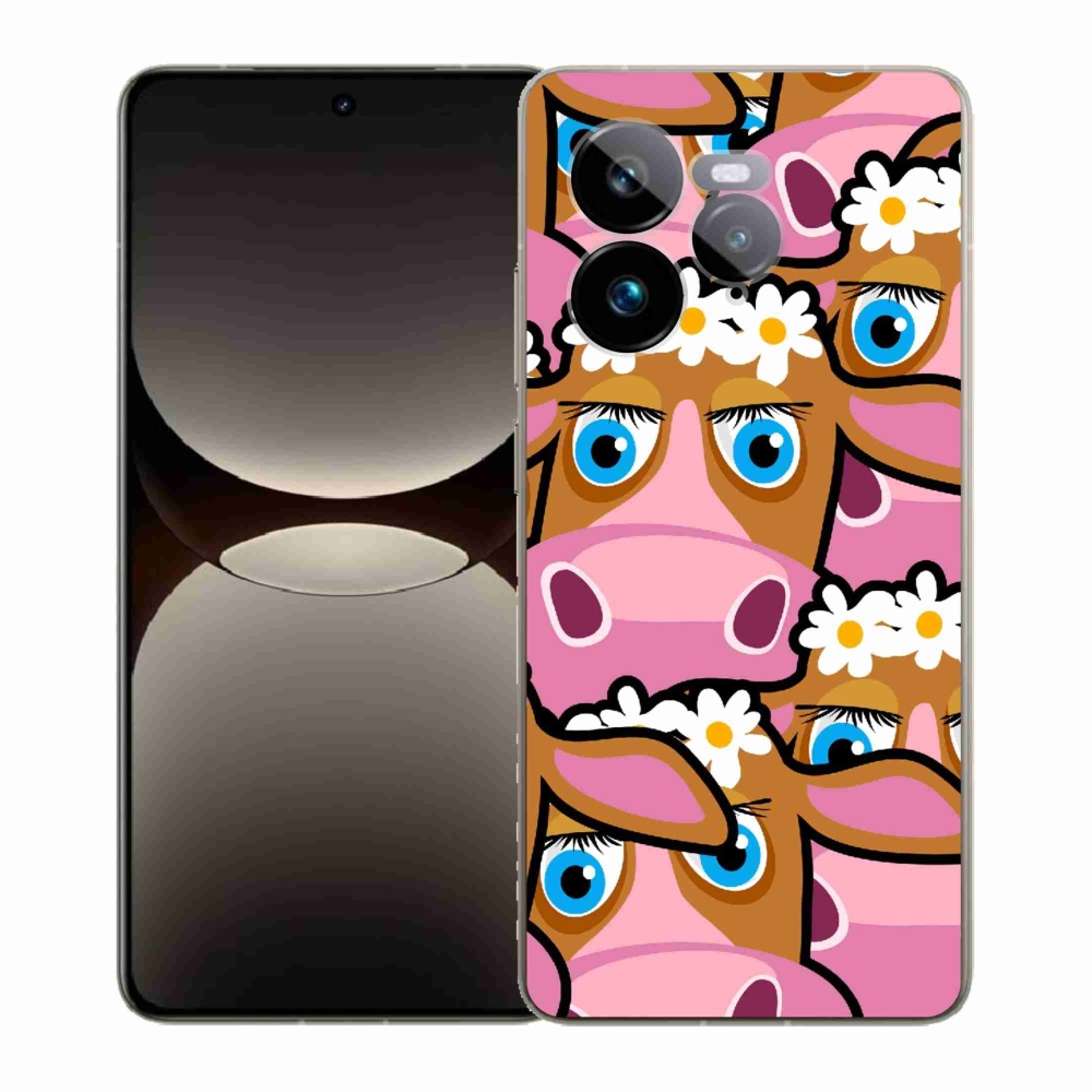 Gél borítás mmCase a Realme GT 7 Pro 5G számára - karikatúrás tehenek