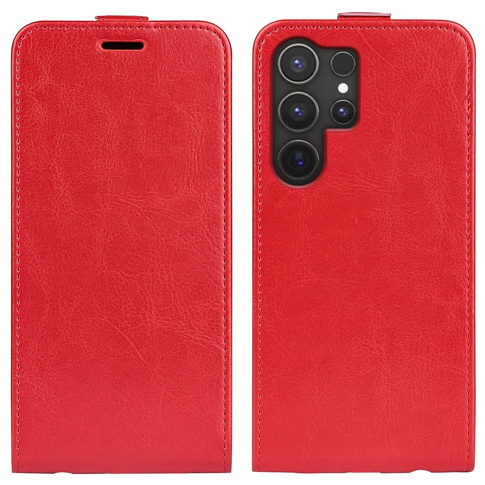 Függőleges könyvtáska Samsung Galaxy S25 Ultra készülékhez - piros