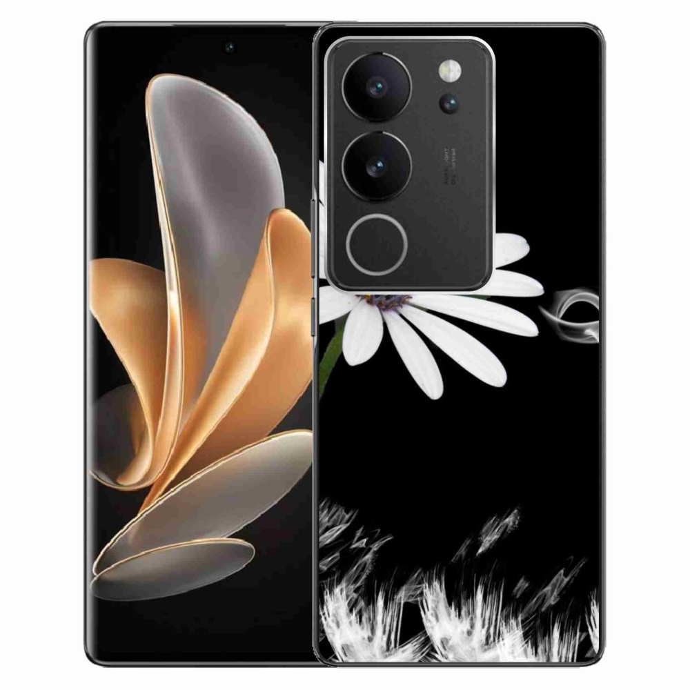 Zselés borítás mmCase a Vivo V29 5G-hez - fehér virág