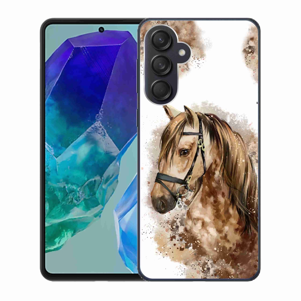 Zselés borítás mmCase Samsung Galaxy M55 5G - barna rajzfilm lóhoz