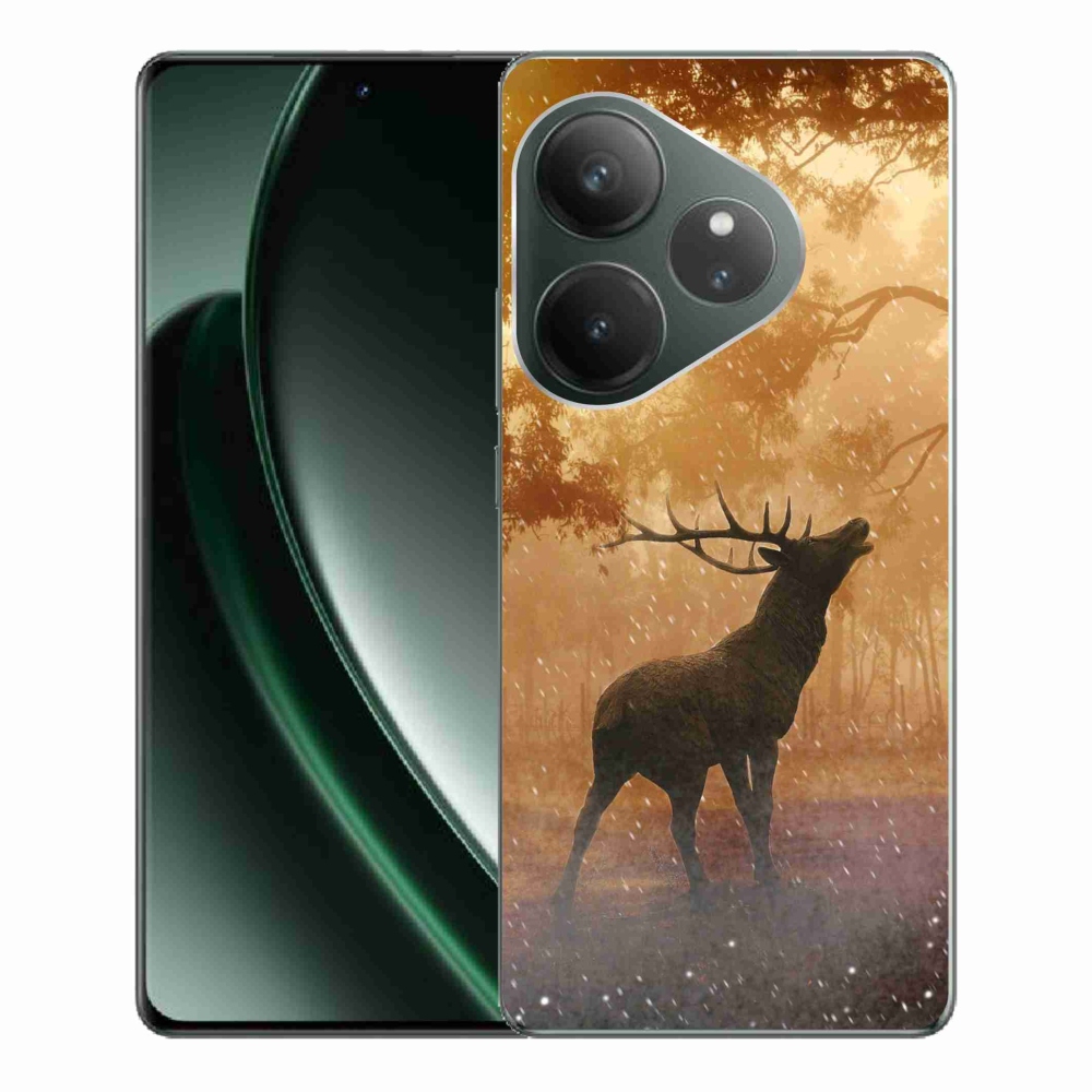 Zselés borítás mmCase a Realme GT 6 5G/GT 6T 5G számára - szarvas a szarvasbőgésben