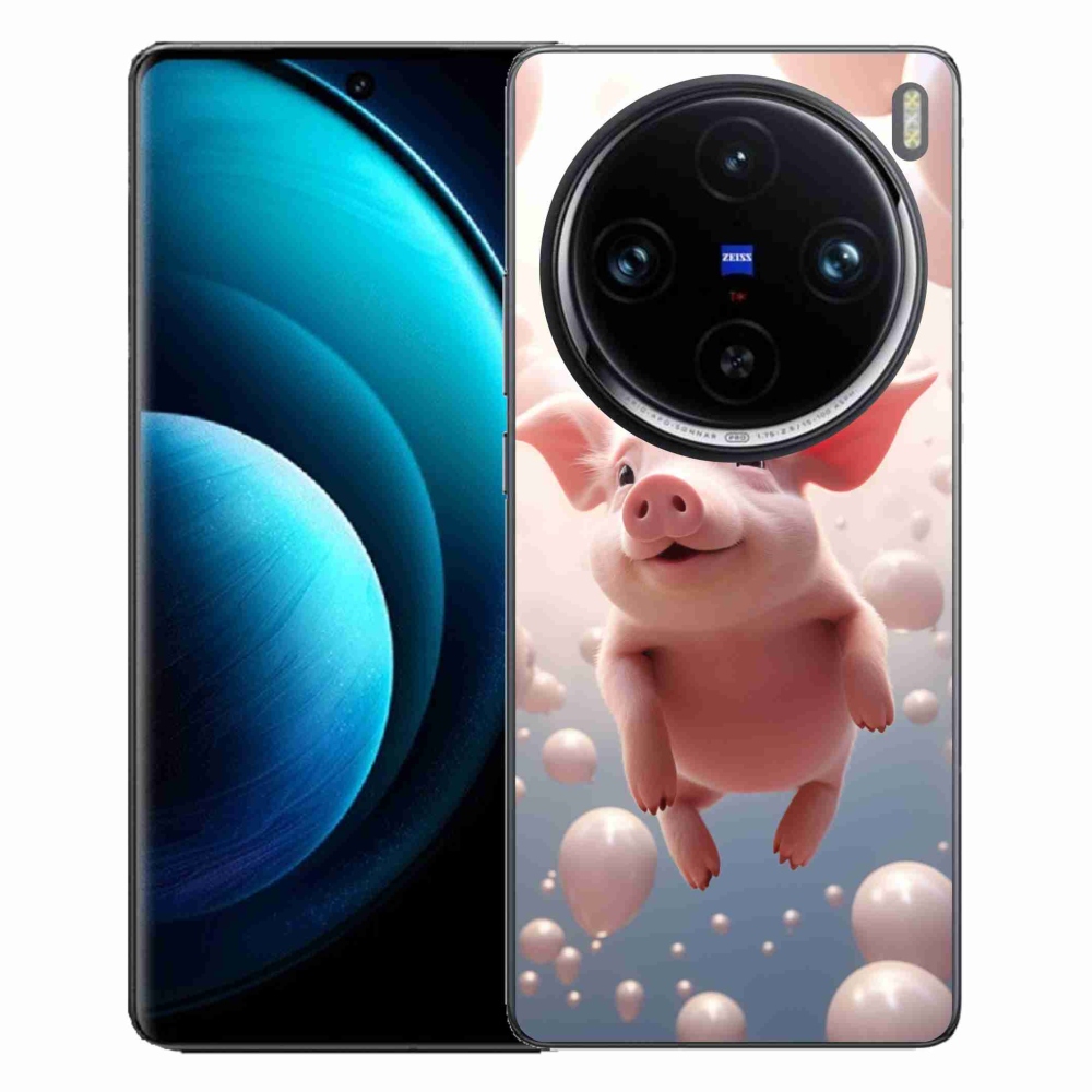 Zselés borítás mmCase a Vivo X100 Pro 5G-hez - malacka lufikkal