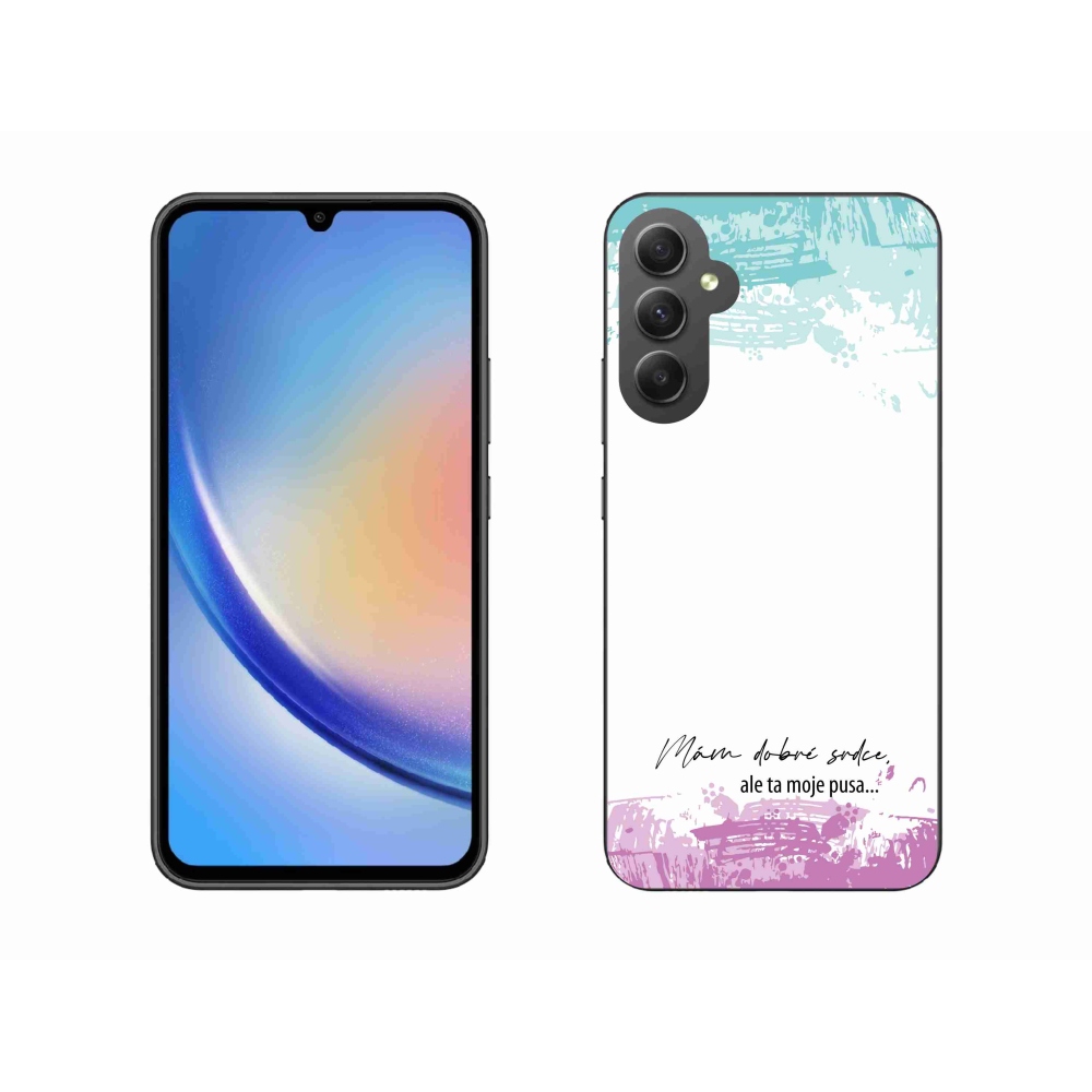 Gél borító mmCase Samsung Galaxy A34 5G - vicces szöveg 3 fehér háttérrel