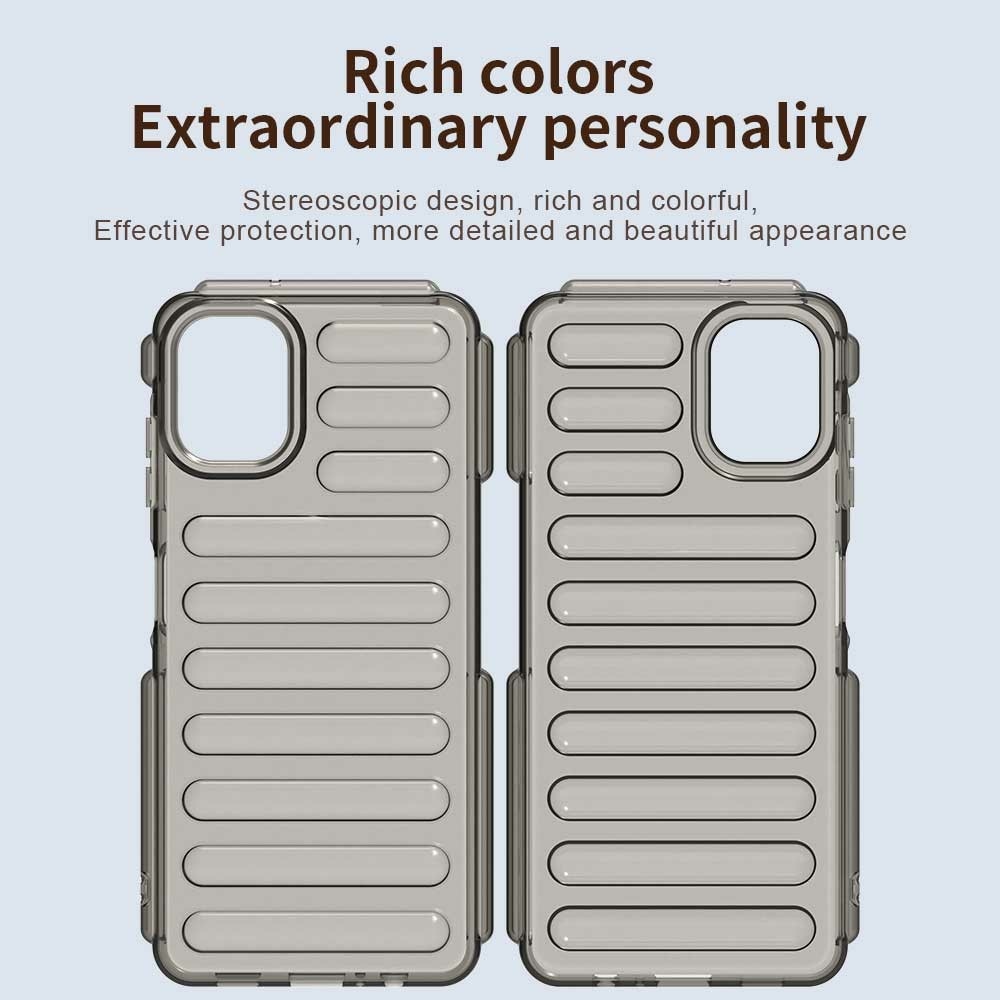 Csíkos tartós borító Samsung Galaxy A06 4G készülékhez - szürke