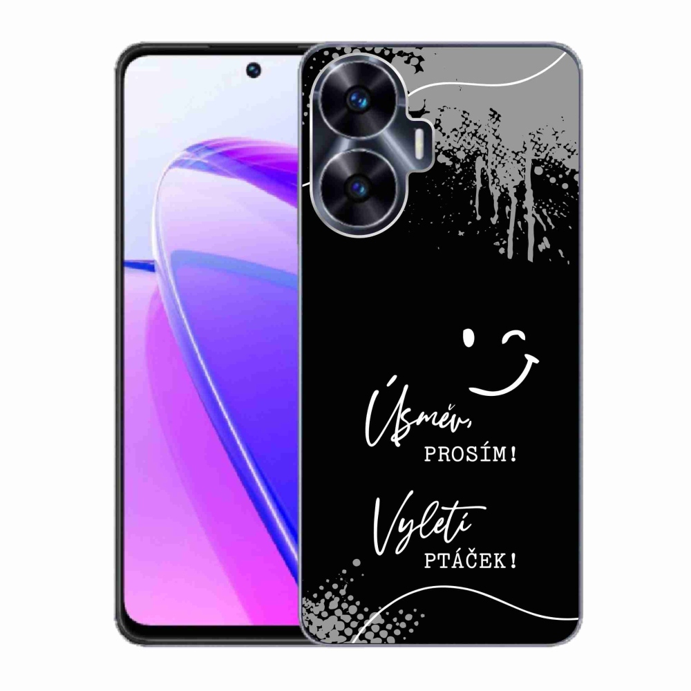 Gél borító mmCase a Realme C55 készülékhez - vicces szöveg 4 fekete háttér