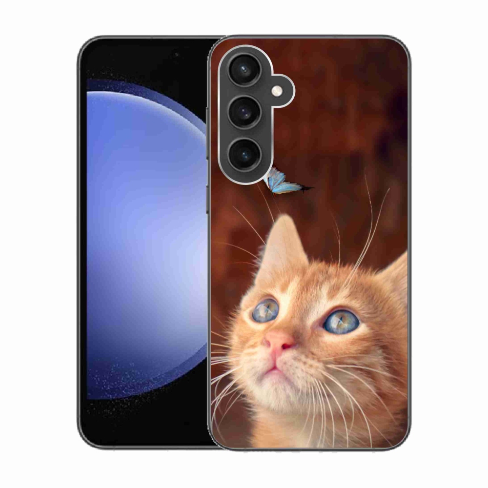 Gél borítás mmCase Samsung Galaxy S23 FE készülékhez - pillangó és cica