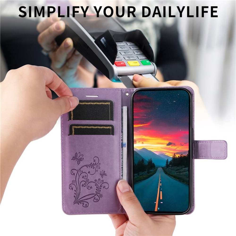 Nagy pillangó könyv tok a Vivo Y29s 5G-hez - lila