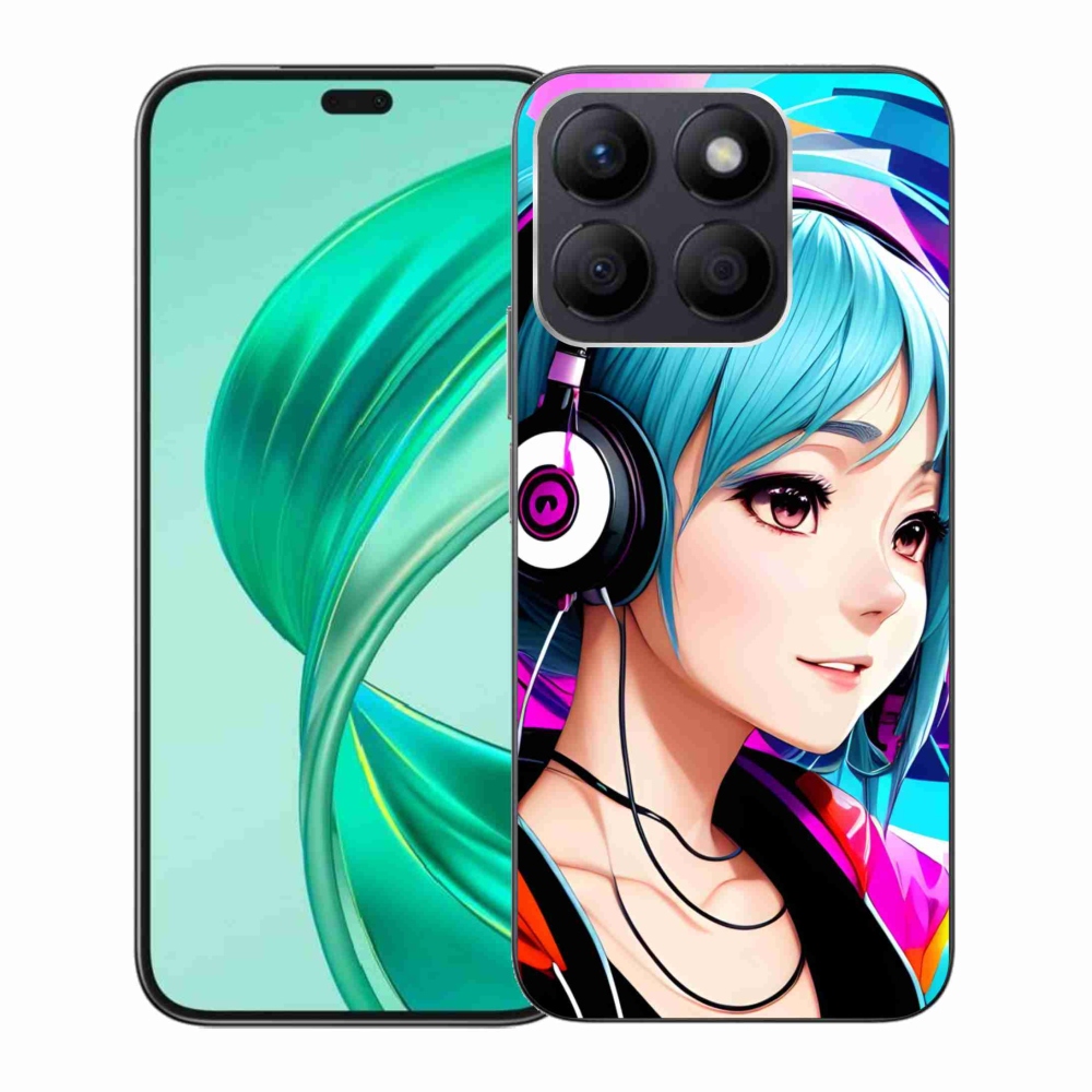 Gél borító mmCase a Honor X8b-hez - lány fejhallgatóval