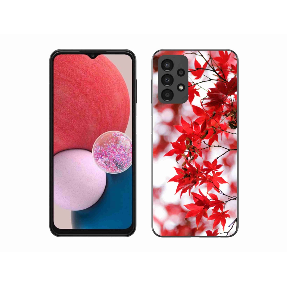 Zselés borítás mmCase Samsung Galaxy A13 4G - piros levelek