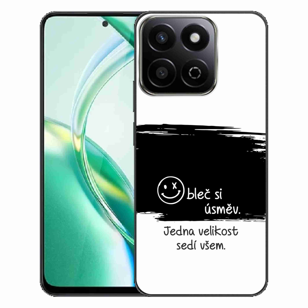 Gél borító mmCase a Honor 200 Smart 5G készülékhez - vicces szöveg 8 fekete és fehér háttérrel