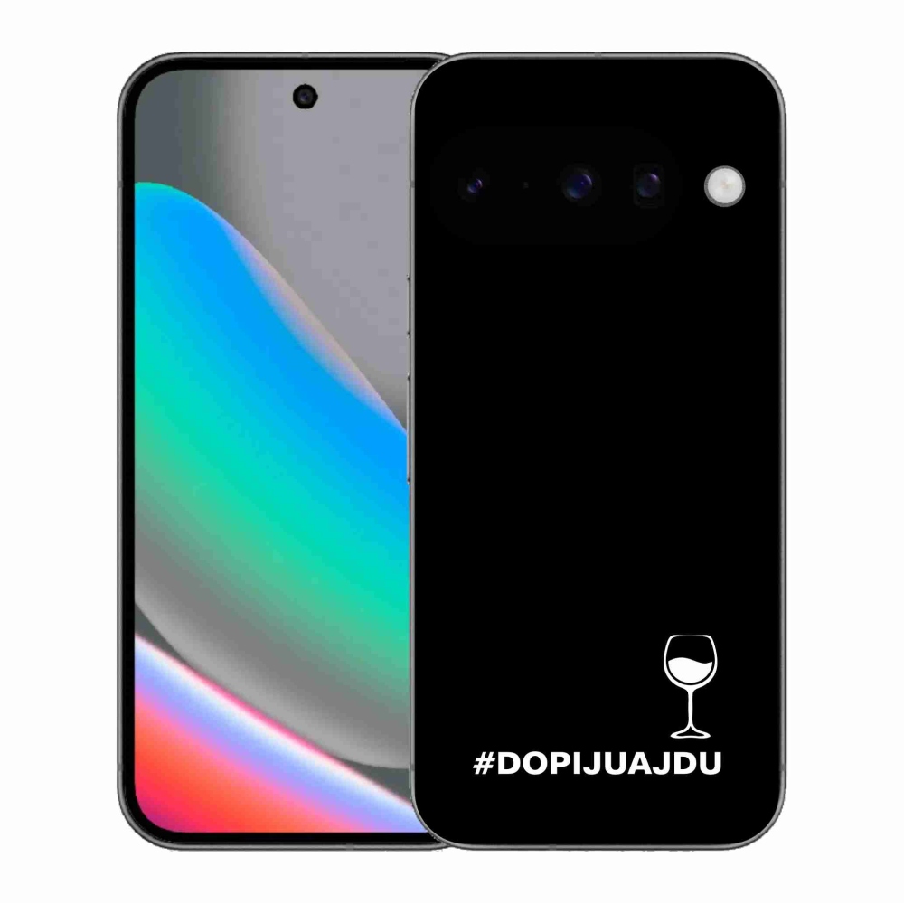 Gél borítás mmCase a Google Pixel 10 számára - bor motívum fekete háttérrel