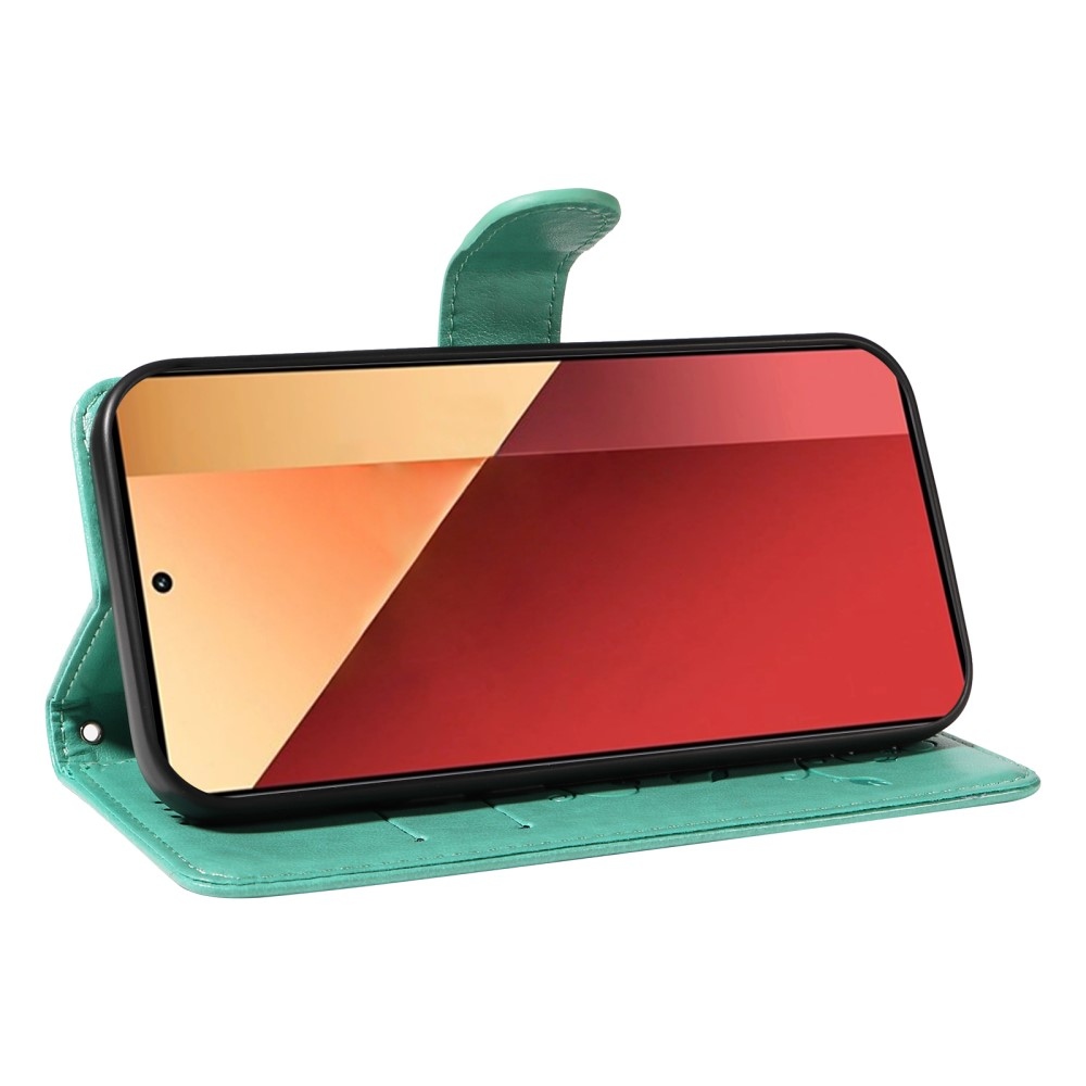 Virágok könyv tok Xiaomi Redmi Note 13 Pro 4G/Poco M6 Pro - teal színű