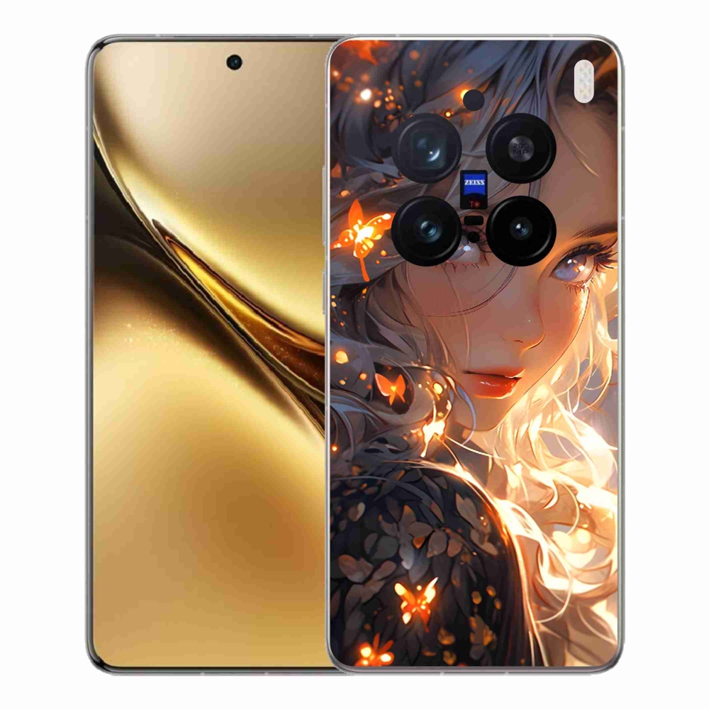 Gél borító mmCase a Vivo X200 Pro 5G-n - lány és pillangók