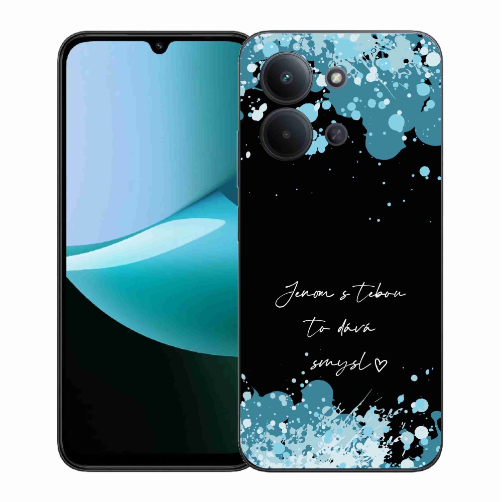 Gél borítás mmCase a Xiaomi Redmi 15C 4G (171mm)/Poco C85 4G (171mm) - szerelmes szöveg fekete háttérrel
